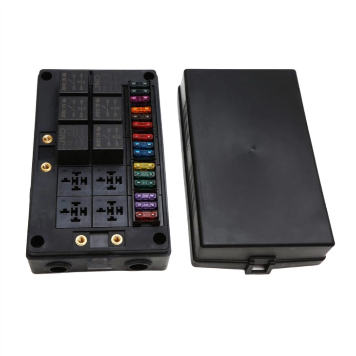 Fuse Relay Box With 15 Slots Fuse Holder And 10 Slots Relay Panel